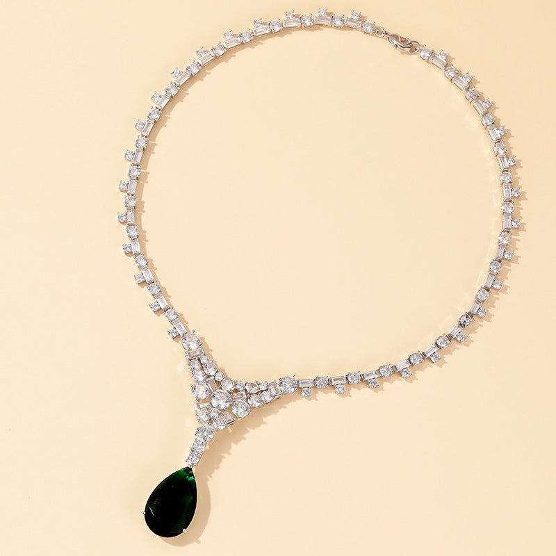 Emerald Teardrop Radiance Necklace