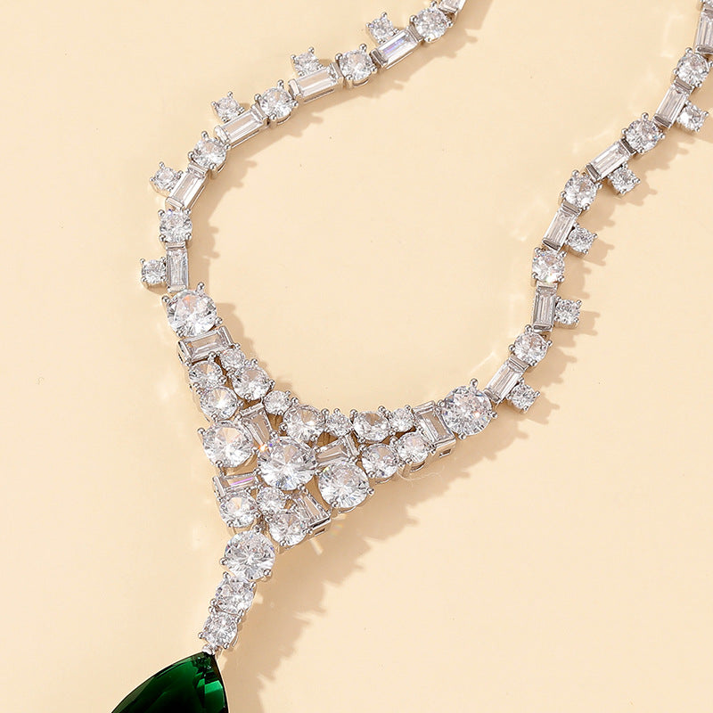 Emerald Teardrop Radiance Necklace