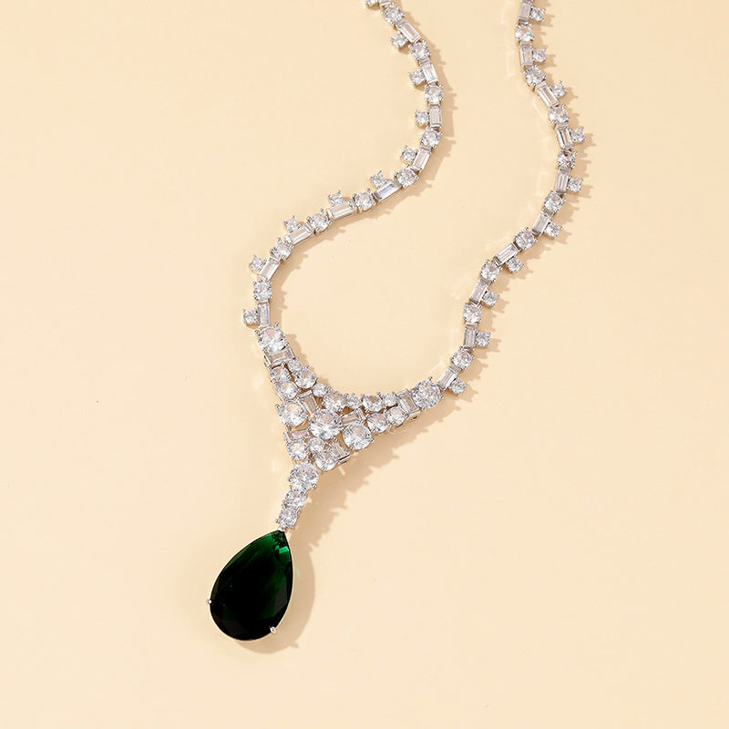 Emerald Teardrop Radiance Necklace