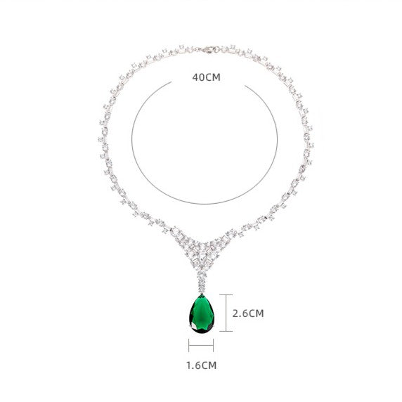Emerald Teardrop Radiance Necklace