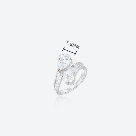 Twin Radiance Pear Ring