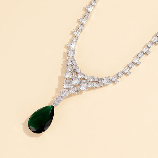 Emerald Teardrop Radiance Necklace