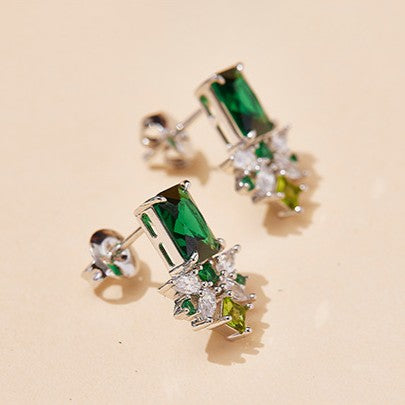 Emerald Candy Bouquet Studs product side view in detail
