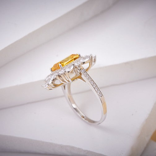 Golden Radiance Halo Ring side angle with details