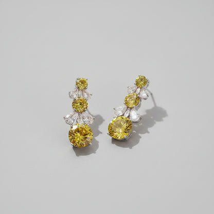 Pair of yellow gemstone earrings 