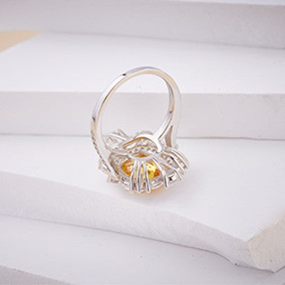 Golden Radiance Halo Ring