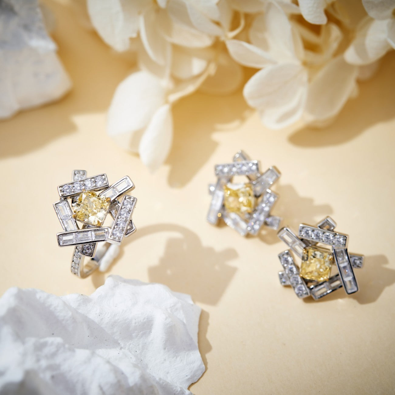 Radiance Rose Bloom Ring set