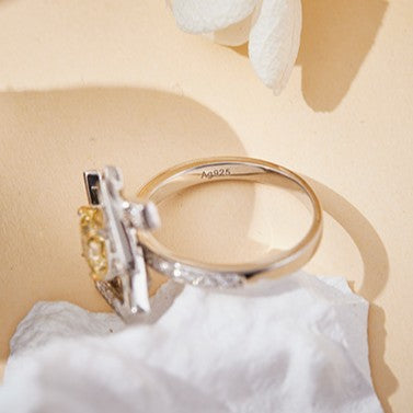 Radiance Rose Bloom Ring side shows Ag925