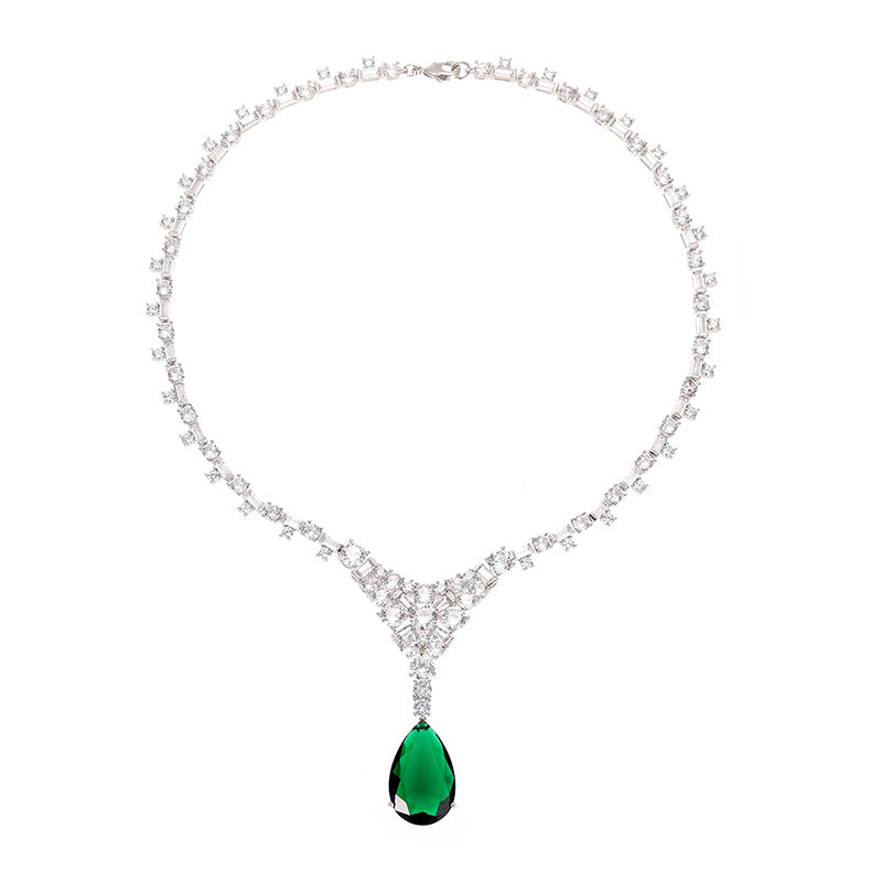 Emerald Teardrop Radiance Necklace