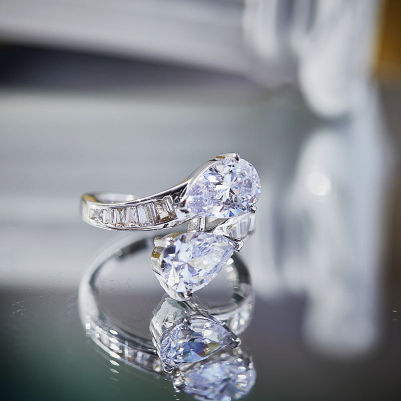 Twin Radiance Pear Ring