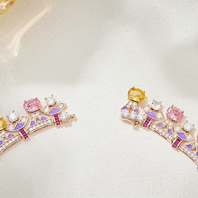 Close-up of box closure of royal blossom symphony necklace showing hidden closure details